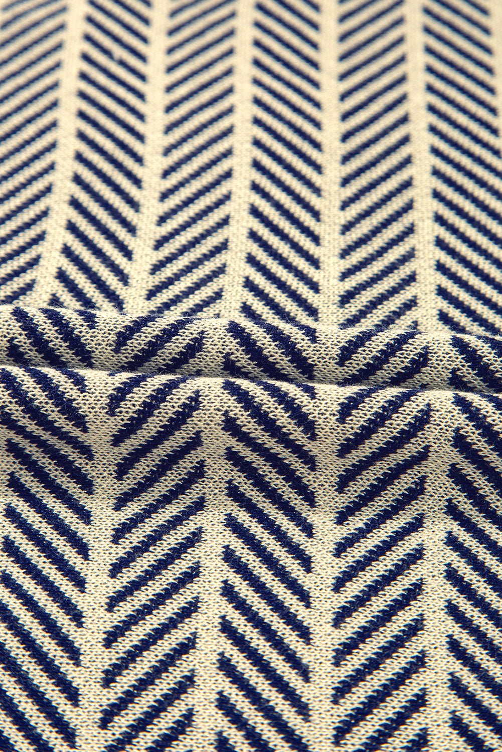 Navy Stripe Contrast Trim Sleeveless Polo Collar Sweater