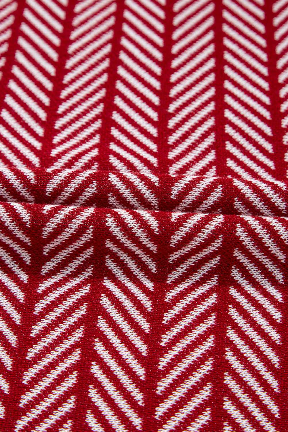 Red Stripe Contrast Trim Sleeveless Polo Collar Sweater